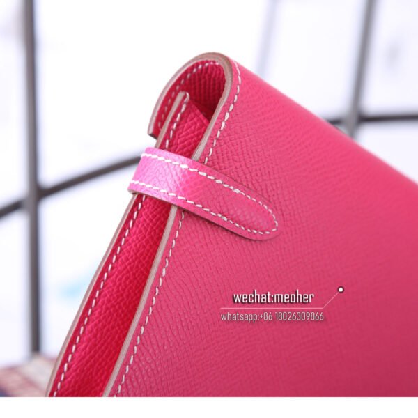 Hermes epsom kelly wallet E5 rose tyrien - Image 4