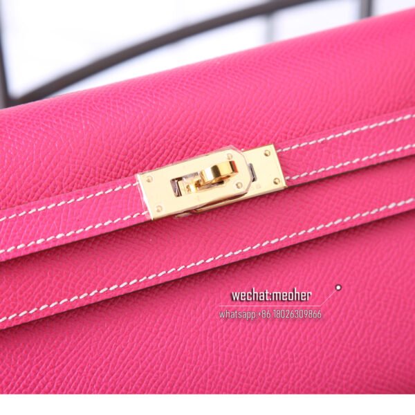 Hermes epsom kelly wallet E5 rose tyrien - Image 5