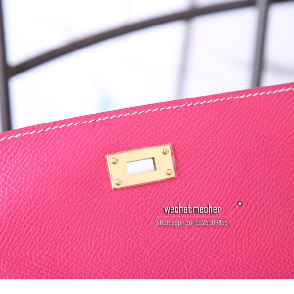 Hermes epsom kelly wallet E5 rose tyrien - Image 9