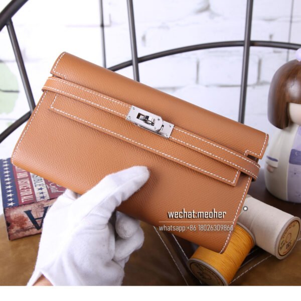 Hermes epsom kelly wallet c37 gold - Image 6