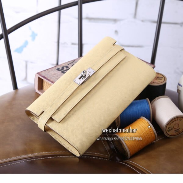 Hermes epsom kelly wallet 1Z jaune poussin - Image 5
