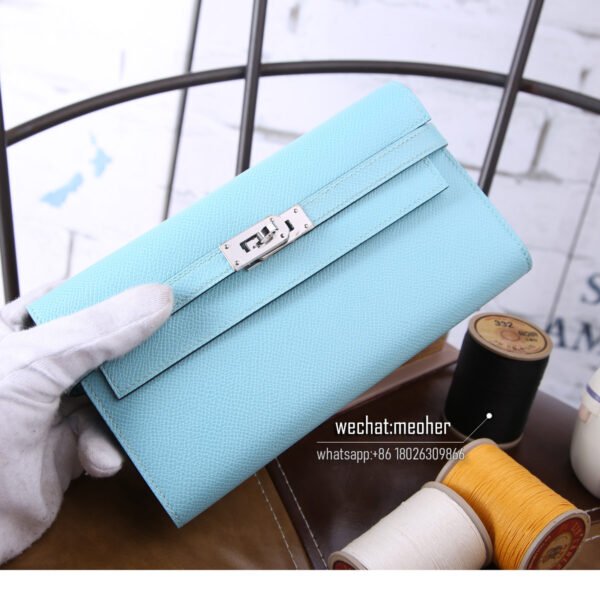 Hermes epsom kelly wallet 3p bleu atoll - Image 7