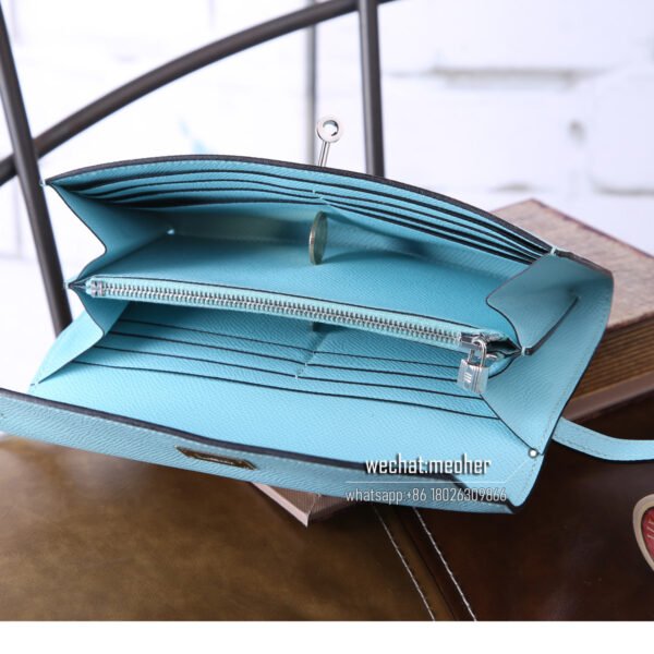 Hermes epsom kelly wallet 3p bleu atoll - Image 12