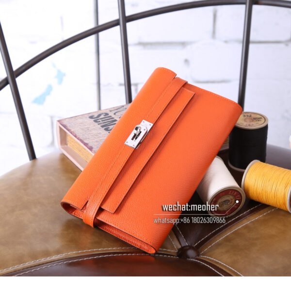 Hermes epsom kelly wallet 93 orange - Image 4