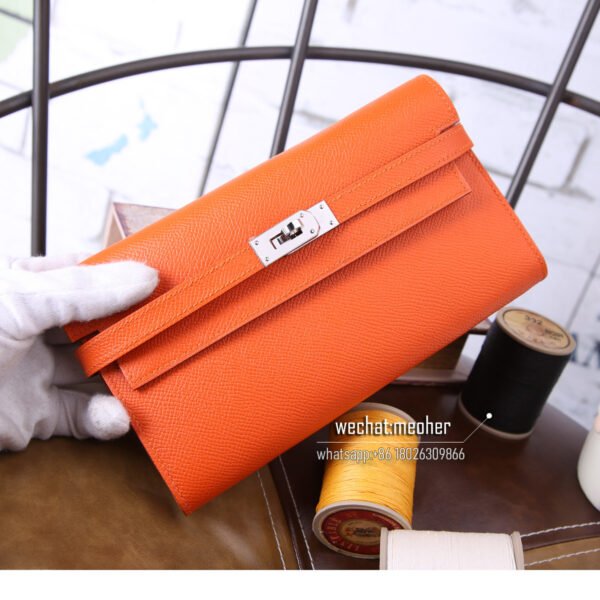 Hermes epsom kelly wallet 93 orange - Image 6
