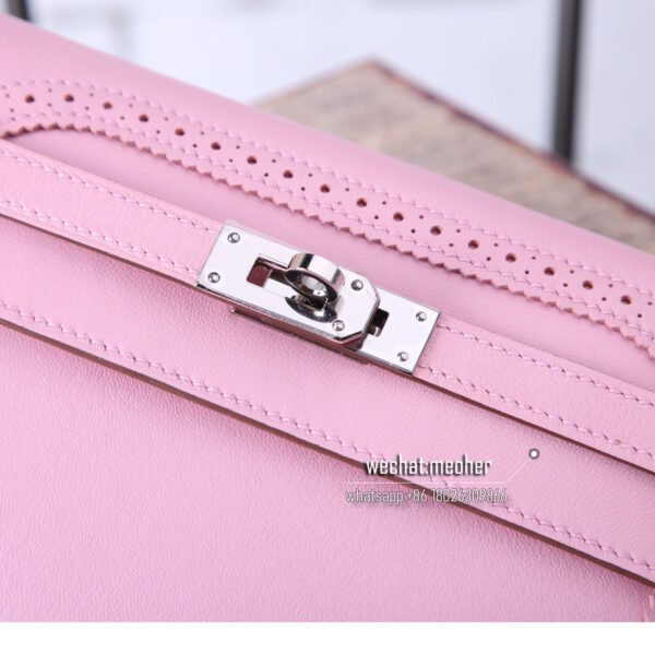Hermes kelly ghillies wallet swift leather 3q rose sakura - Image 2