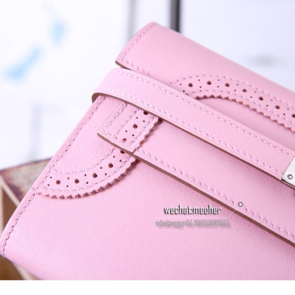 Hermes kelly ghillies wallet swift leather 3q rose sakura - Image 3