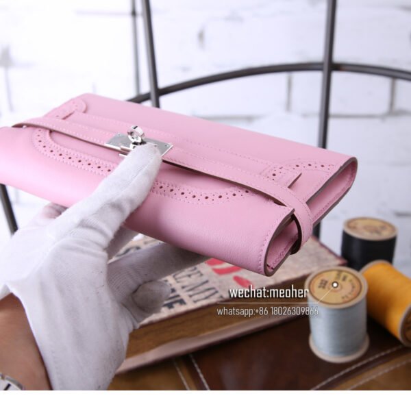 Hermes kelly ghillies wallet swift leather 3q rose sakura - Image 8