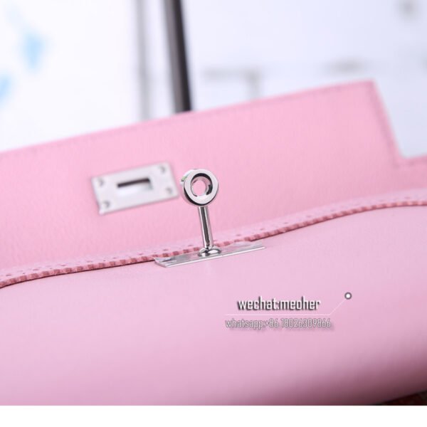 Hermes kelly ghillies wallet swift leather 3q rose sakura - Image 9