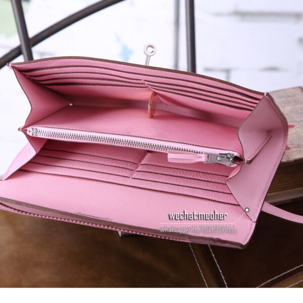 Hermes kelly ghillies wallet swift leather 3q rose sakura - Image 11