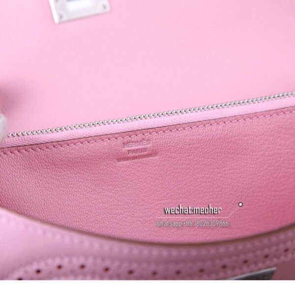 Hermes kelly ghillies wallet swift leather 3q rose sakura - Image 12