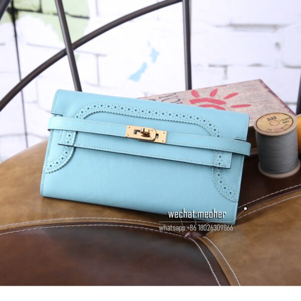 hermes kelly ghillies wallet 3p bleu atoll