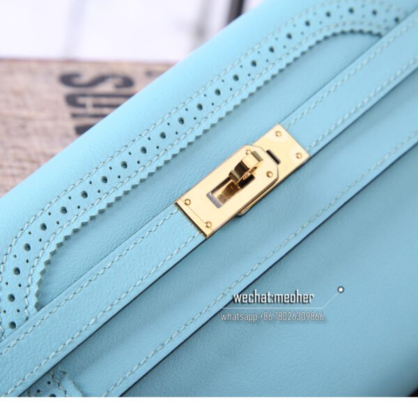 Hermes kelly ghillies wallet swift leather 3p bleu atoll - Image 3