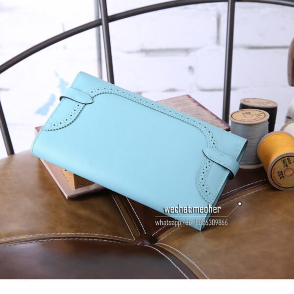 Hermes kelly ghillies wallet swift leather 3p bleu atoll - Image 5