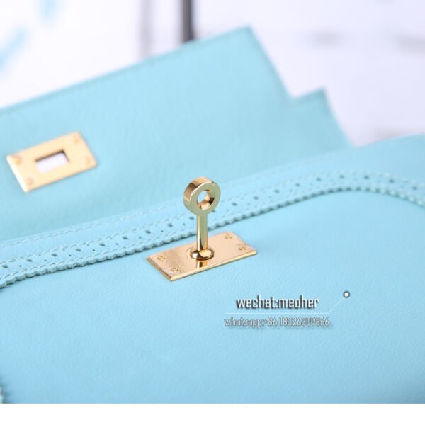 Hermes kelly ghillies wallet swift leather 3p bleu atoll - Image 9