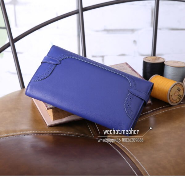 Hermes kelly ghillies wallet swift leather 7t bleu electrique - Image 5