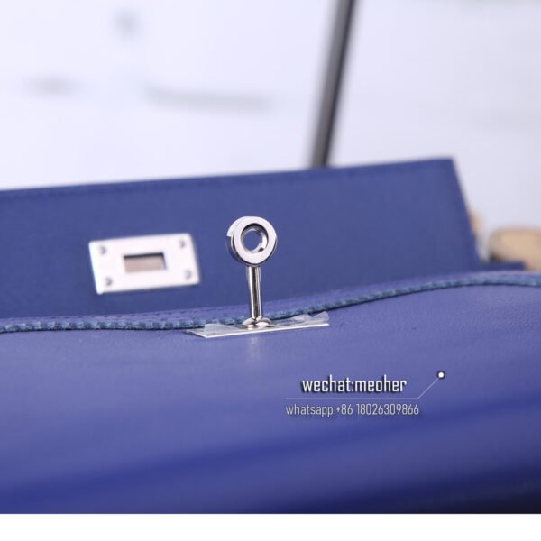 Hermes kelly ghillies wallet swift leather 7t bleu electrique - Image 9