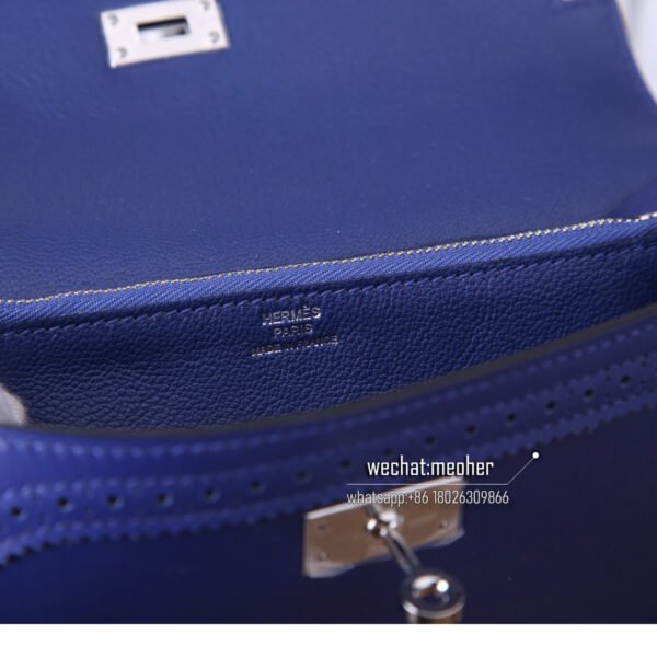 Hermes kelly ghillies wallet swift leather 7t bleu electrique - Image 10