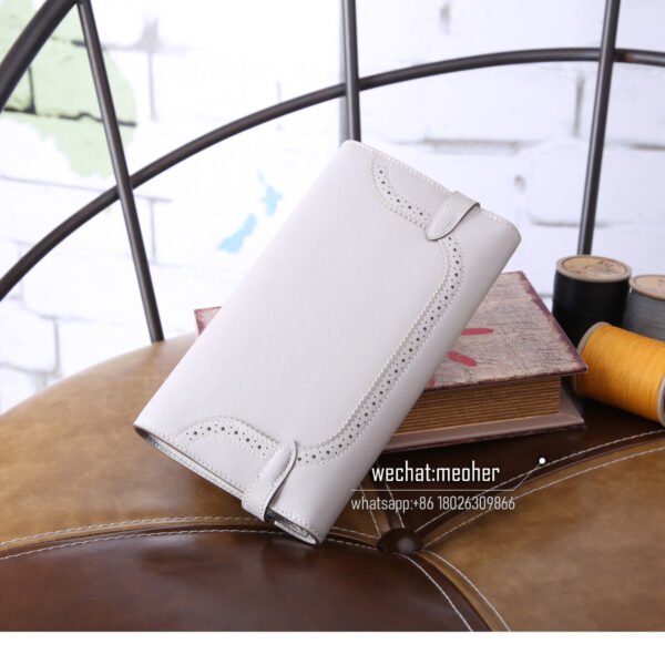 Hermes kelly ghillies wallet swift leather 80 Gris Perle - Image 4