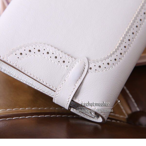 Hermes kelly ghillies wallet swift leather 80 Gris Perle - Image 5
