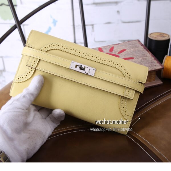 Hermes kelly ghillies wallet swift leather 1z juane poussin - Image 8