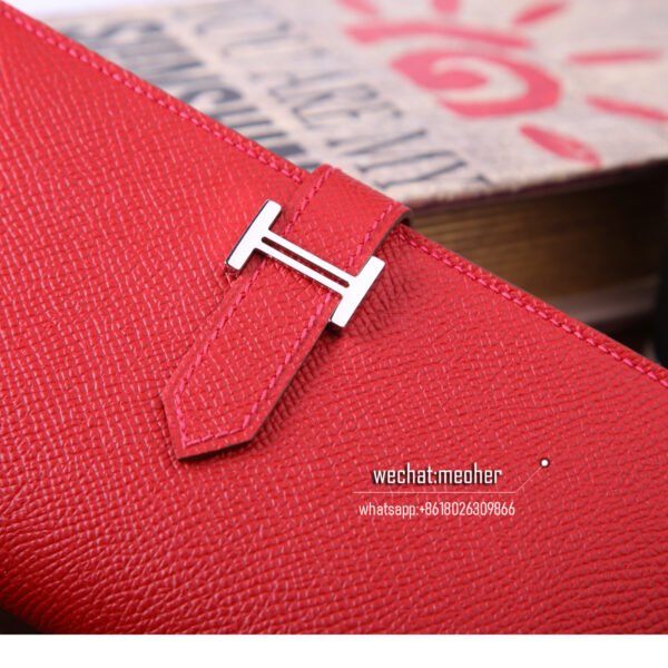 Hermes epsom bearn wallet q5 rouge casaque - Image 9