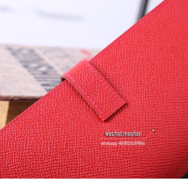 Hermes epsom bearn wallet q5 rouge casaque - Image 8
