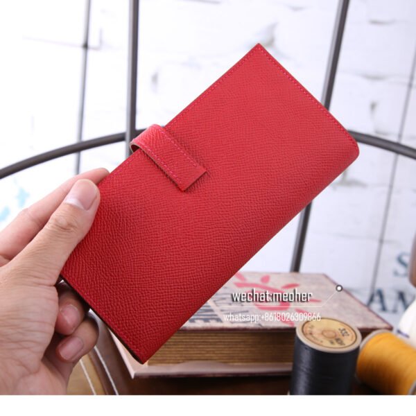 Hermes epsom bearn wallet q5 rouge casaque - Image 7