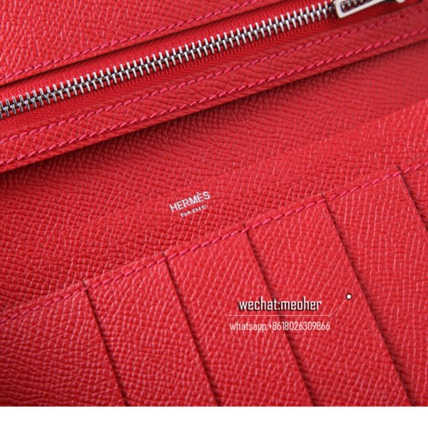 Hermes epsom bearn wallet q5 rouge casaque - Image 5