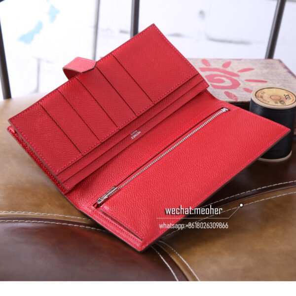 Hermes epsom bearn wallet q5 rouge casaque - Image 2