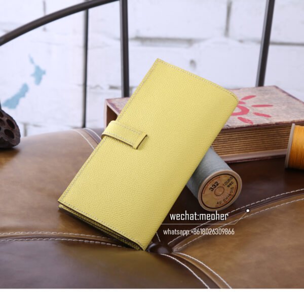 Hermes epsom bearn wallet 1z jaune poussin - Image 8