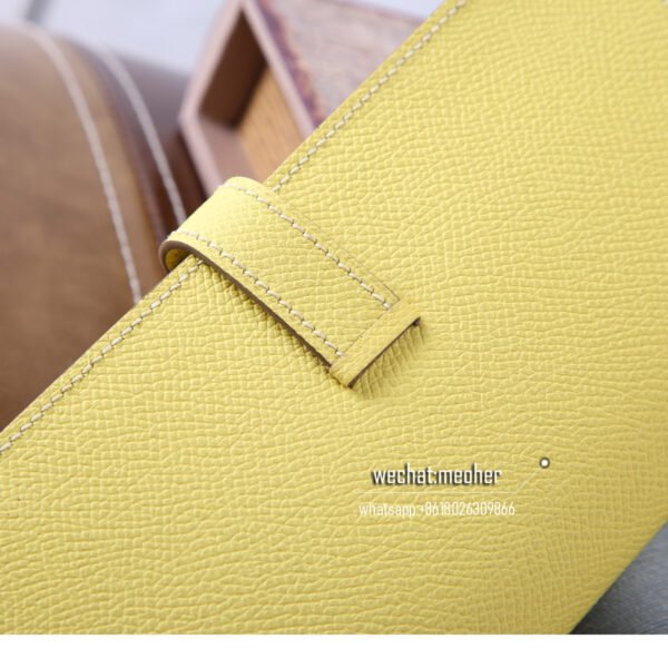 Hermes epsom bearn wallet 1z jaune poussin - Image 7