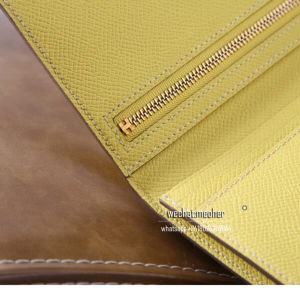 Hermes epsom bearn wallet 1z jaune poussin - Image 3