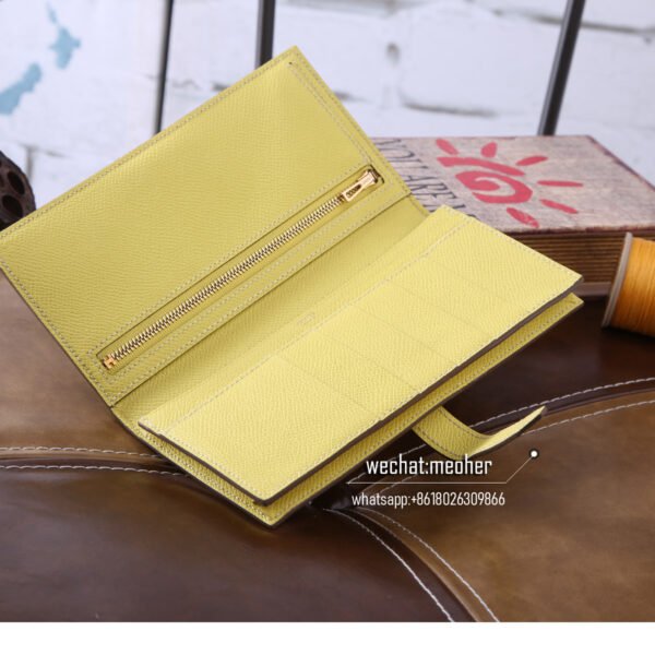 Hermes epsom bearn wallet 1z jaune poussin - Image 2