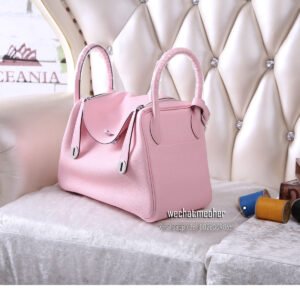 Hermes Lindy 30 Bag in 3Q rose sakura Togo Leather