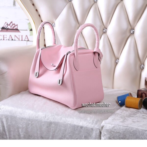 Hermes Lindy 30 Bag in 3Q rose sakura Togo Leather