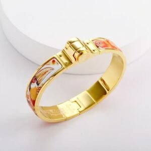 Hermes Grand Apparat hinged bracelet gold hardware