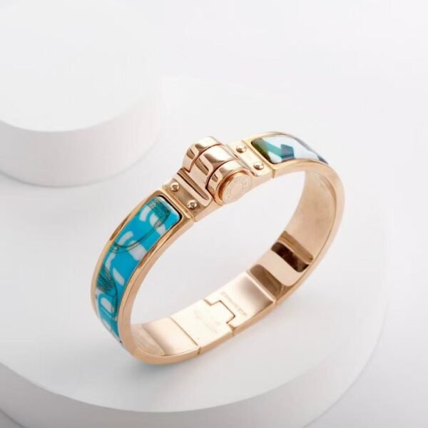 Hermes Grand Apparat hinged bracelet rose gold fashion