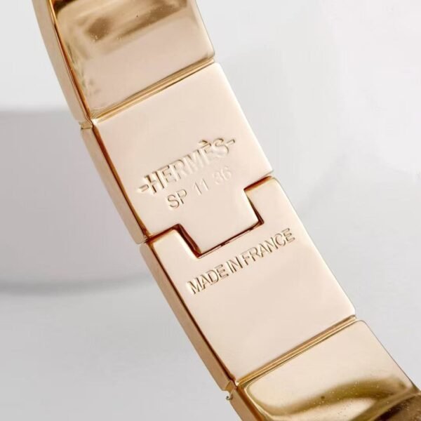 Hermes Grand Apparat hinged painted bracelet  rose hardware - Image 6