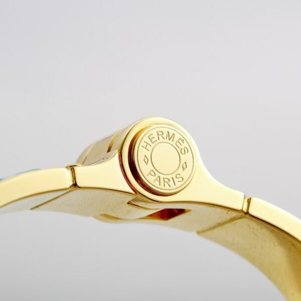 Hermes Grand Apparat hinged painted bracelet  gold hardware - Image 4
