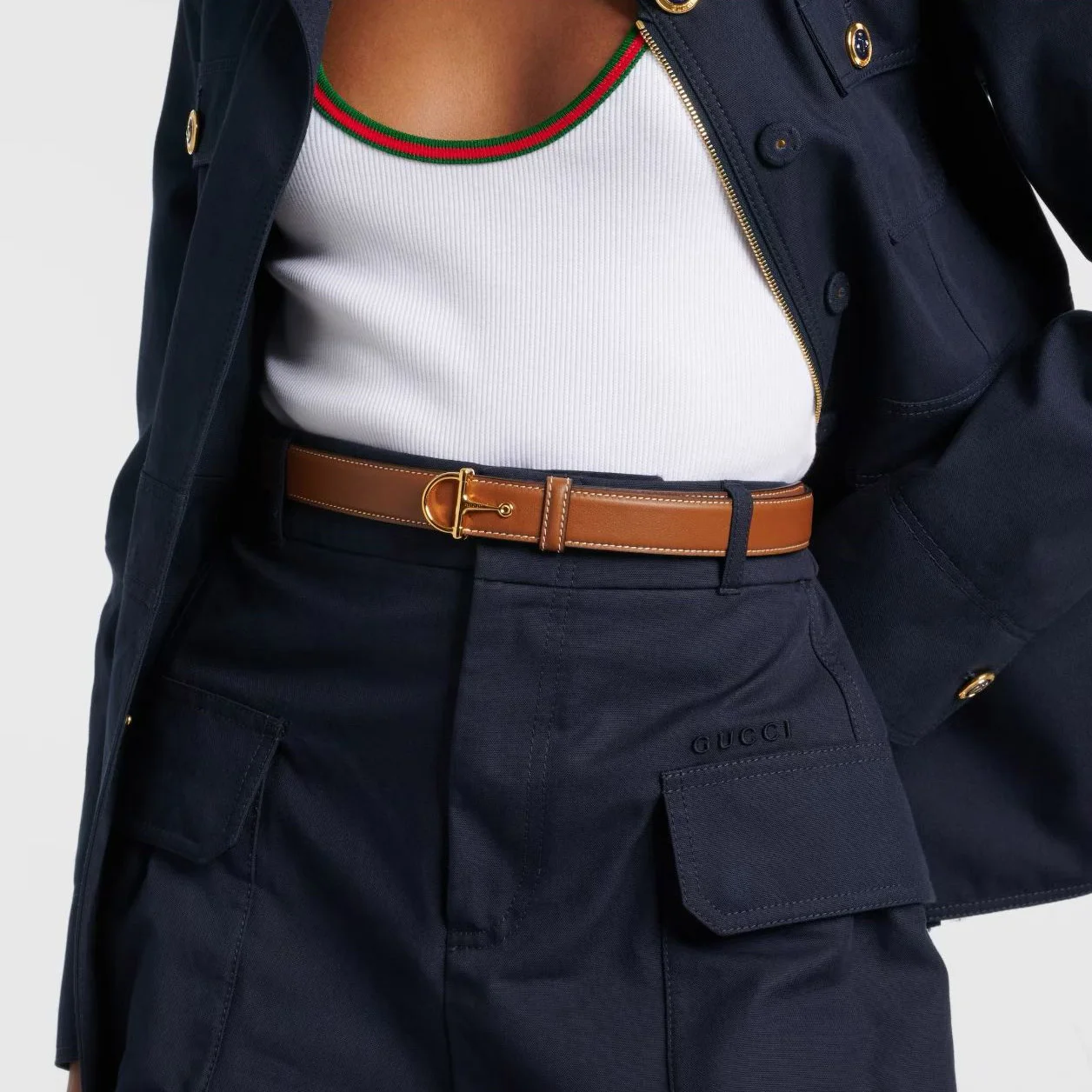 Gucci belt glossy 30mm wide Fashion unisex belt brown - Image 7