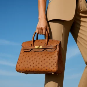 Hermes kk ostrich birkin 25cm c37 gold