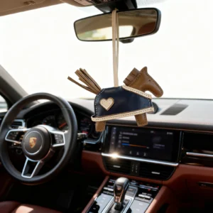 Luxury Rodeo-Style Horse Bag Charm – Heart Coeur Pendant • Premium Leather Decorative Accessory for Designer Handbags