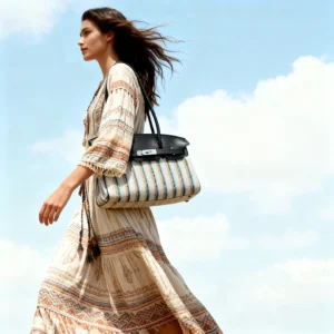 Hermès Toile Swift Broderie Shoulder Birkin Light 29cm